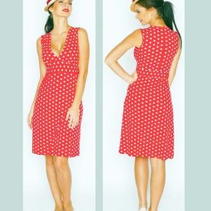 RED POLKA DOT STRETCH SUMMER DRESS MADE IN EUROPE